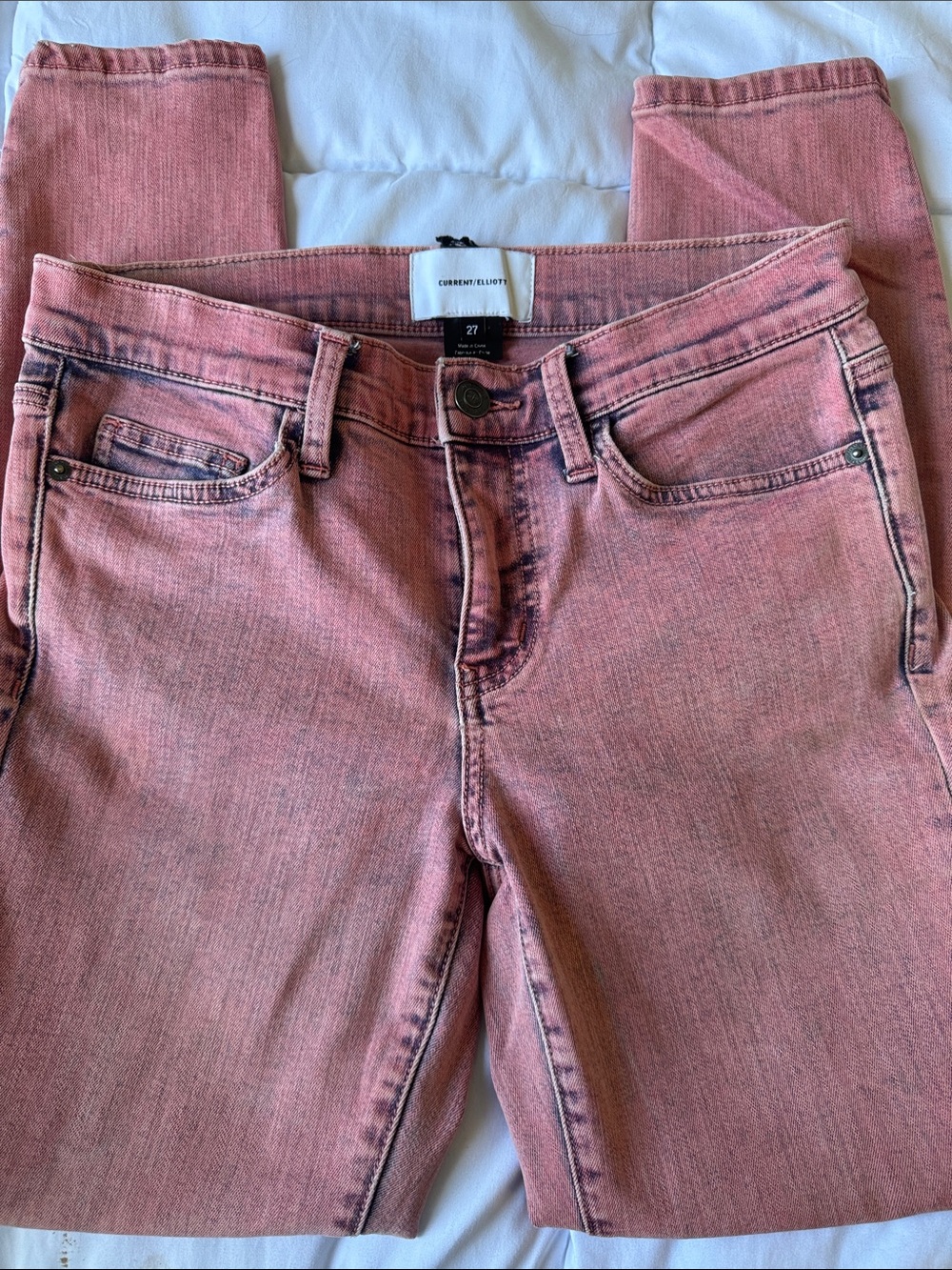 Current/Elliott Rose Pink Skinny High-Rise Jeans 27